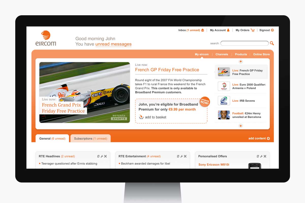 Eircom Website Redesign Pitch
