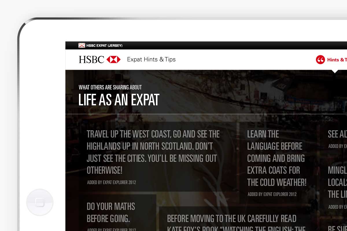 HSBC Expat Hints & Tips tool