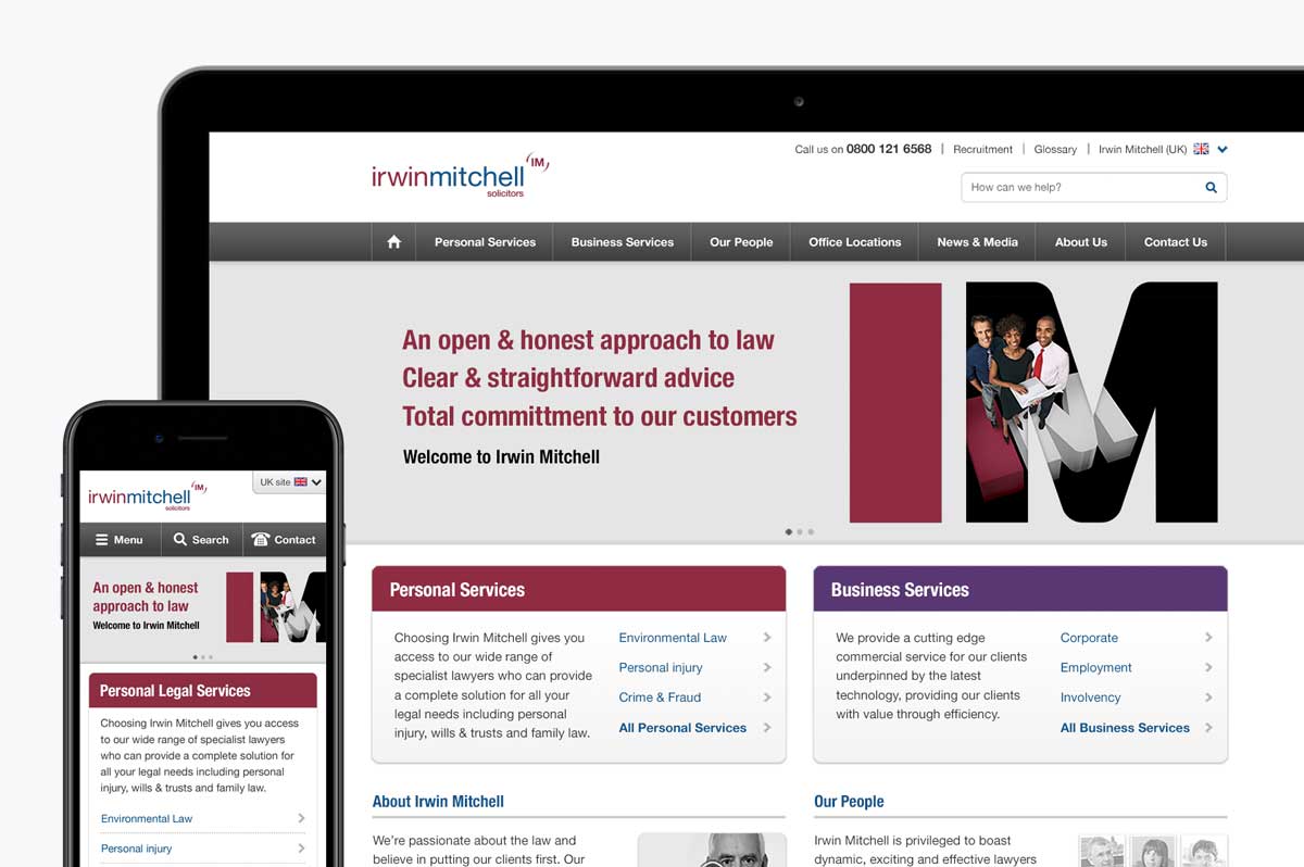 Irwin Mitchell Responsive Website