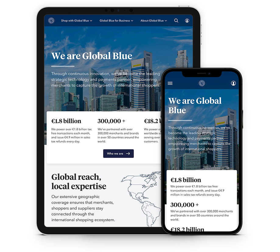 Landing page design for tablet & mobile
