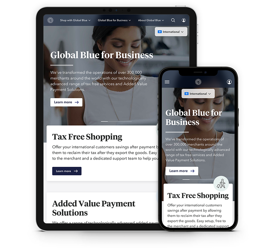 Landing page design for tablet & mobile